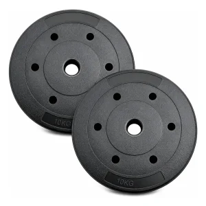 Discos Pre-olímpico Pvc 10kg C/u Total 20kg Negro