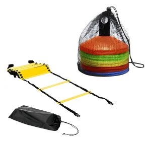 Set 50 Conos Lentejas + Escalera De Agilidad 12 Peldaños Multicolor