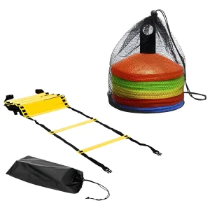 Set 50 Conos Lentejas + Escalera De Agilidad 12 Peldaños Multicolor