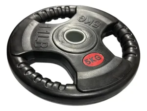Disco Engomado Preolimpico Con Agarre 5kg Crossfit Negro