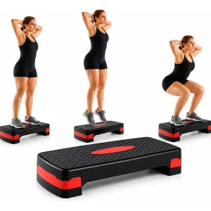 Step Aeróbico 2 Niveles Antideslizante Negro/rojo Negro