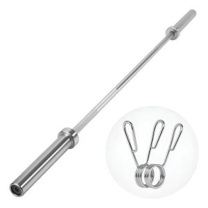 Barra Olimpica Recta De 180cm Cromada Plateado