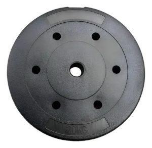 Disco Pvc Preolimpico 20 Kg Crossfit Fitness Negro
