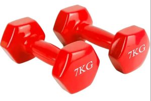 Par Mancuerna Hexagonal De Vinilo 7kg (14kg Total)