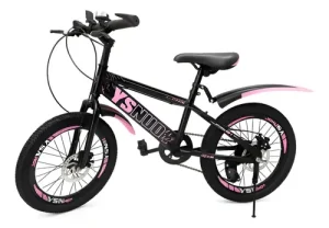 Bicicleta Aro 20 Con Cambio, Frenos De Disco Negro Con Rosa 20