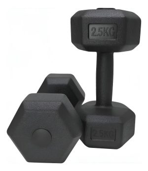 Par Mancuernas Pvc 2.5 Kg C/u Total 5kg Color Negro