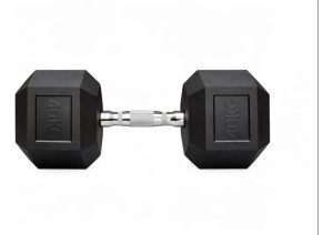 Mancuerna Hexagonal Cromada Caucho 40 Kg Crossfit Negro