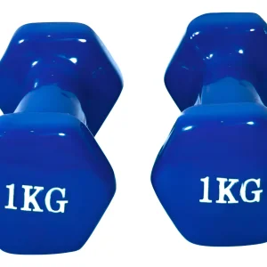 Par Mancuerna Hexagonal De Vinilo 1kg (2kg Total) AZUL