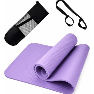 Mat Yoga Colchoneta Ejercicio Grueso 15mm Bolso Y Correa VIOLETA OSCURO