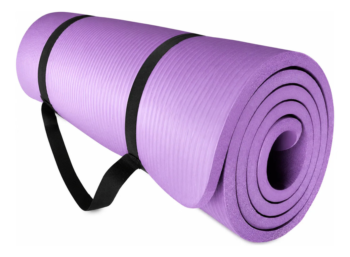 Mat Yoga Colchoneta Ejercicio Grueso 15mm Bolso Y Correa VIOLETA OSCURO - Imagen 7