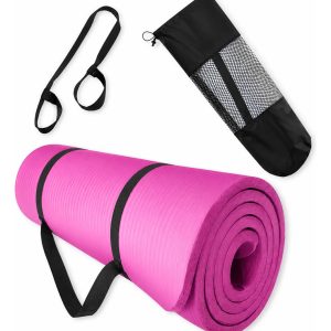 Mat Yoga Colchoneta Deporte 10mm + Correa + Bolso Transporte Color ROSA OSCURO